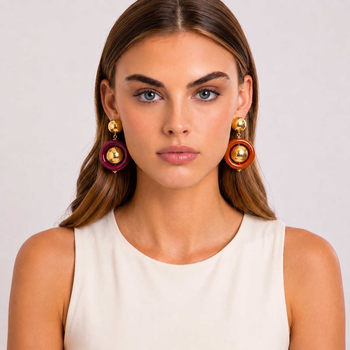 Delaney Brown And Tobacco Drop Earrings