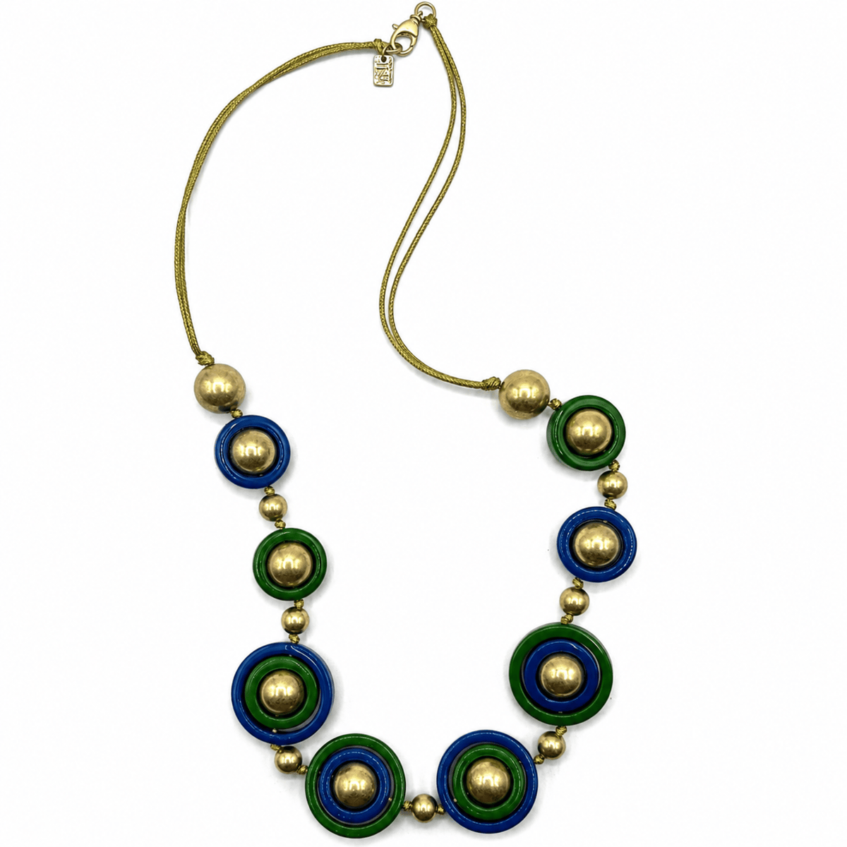 Delaney Blue And Green Two Tone Long Necklace