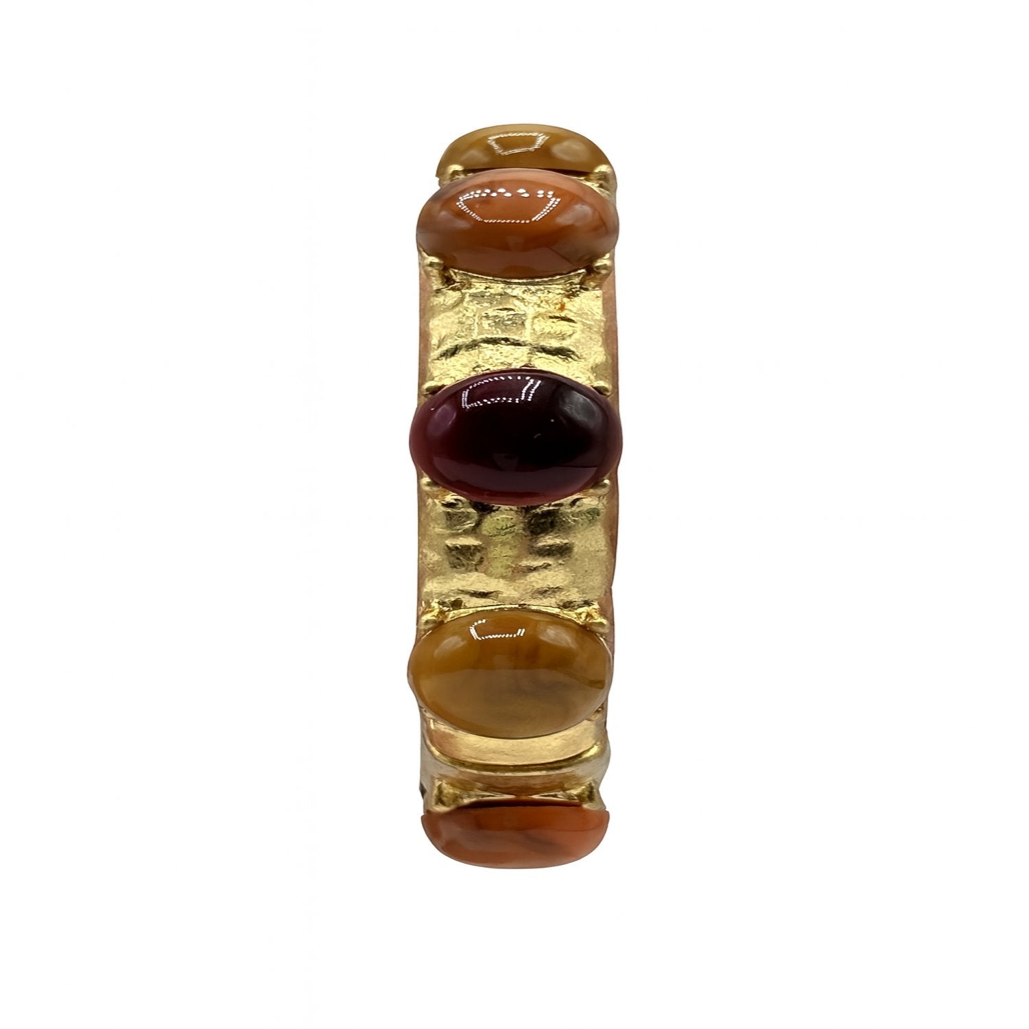 Blair Multi Stone Carnelian And Amber Resin Stone Bangle