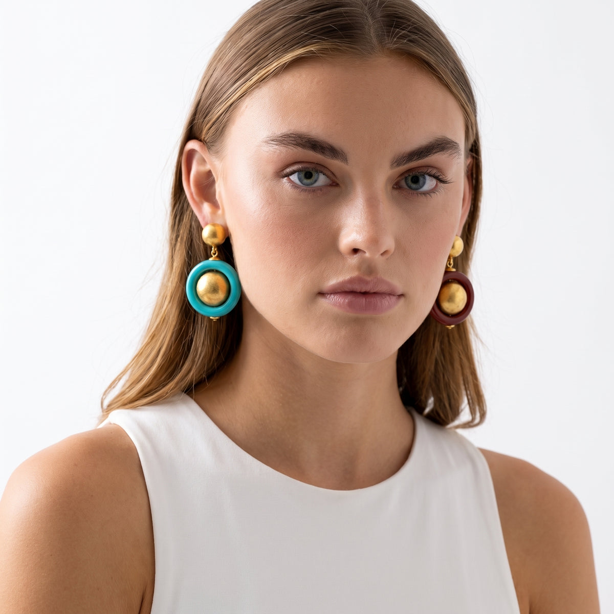 Delaney Brown And Turquoise Earrings