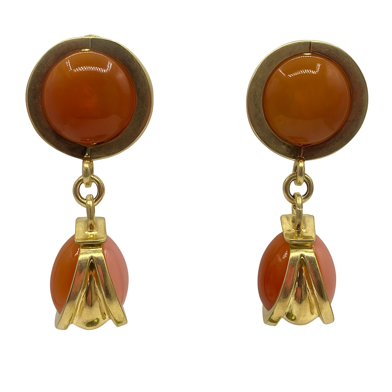 Agatha Amber And Rose Two Tone Drop Earrings