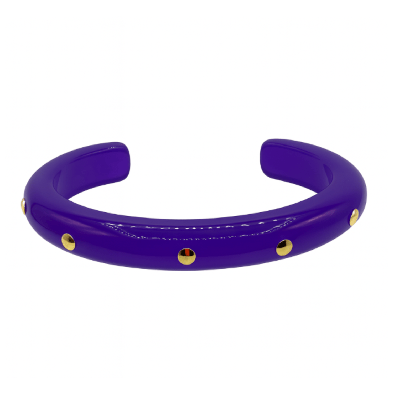 Sonia Purple Resin Gold Studded Small Cuff