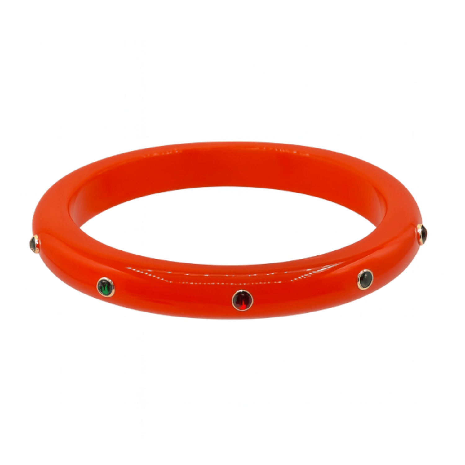 Kristen Orange Studded Resin And Stone Bangle