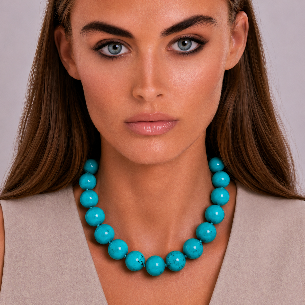 Abigail 16Mm Semi Precious Turquoise Necklace