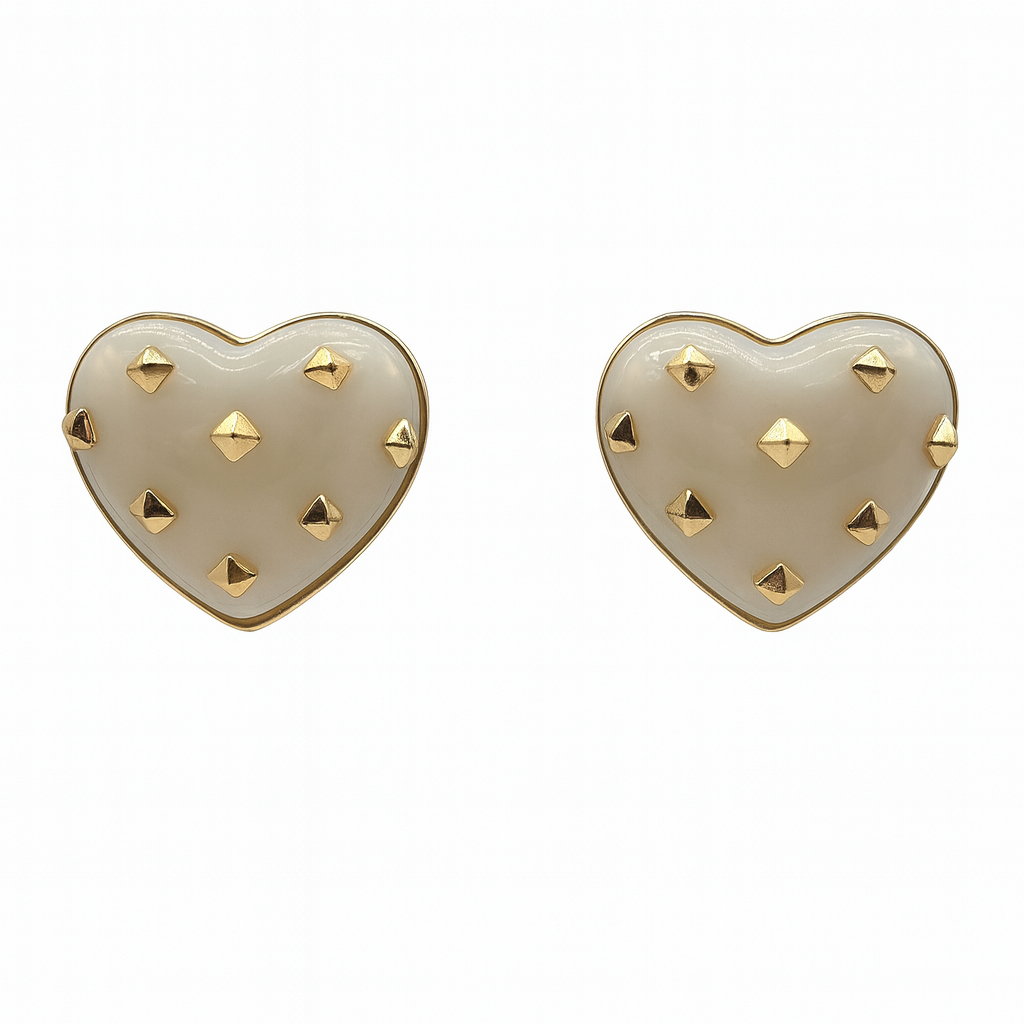 PRE-ORDEN Pendientes de resina con forma de corazón de nácar Cosette