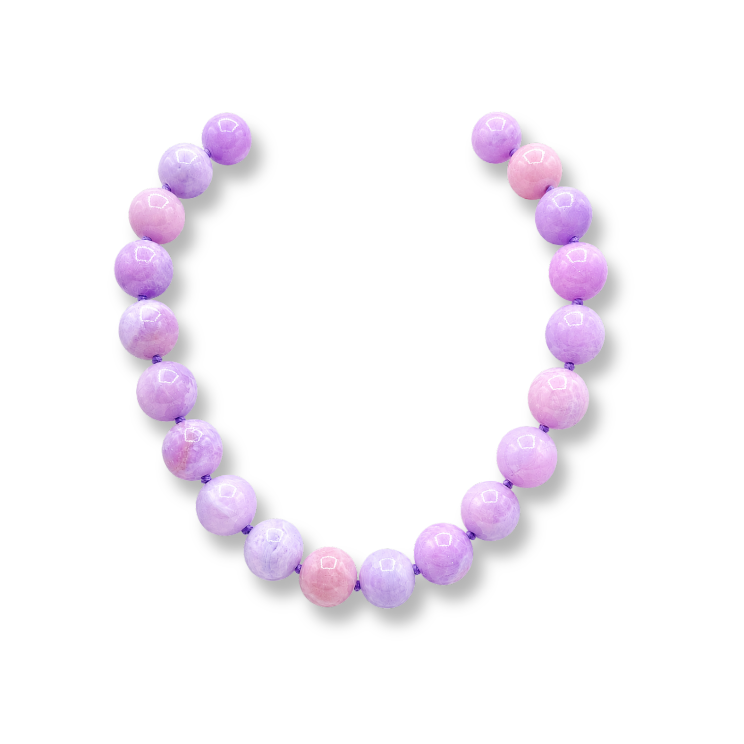 Abigail 16 Mm Purple Jade Semi Precious Necklace