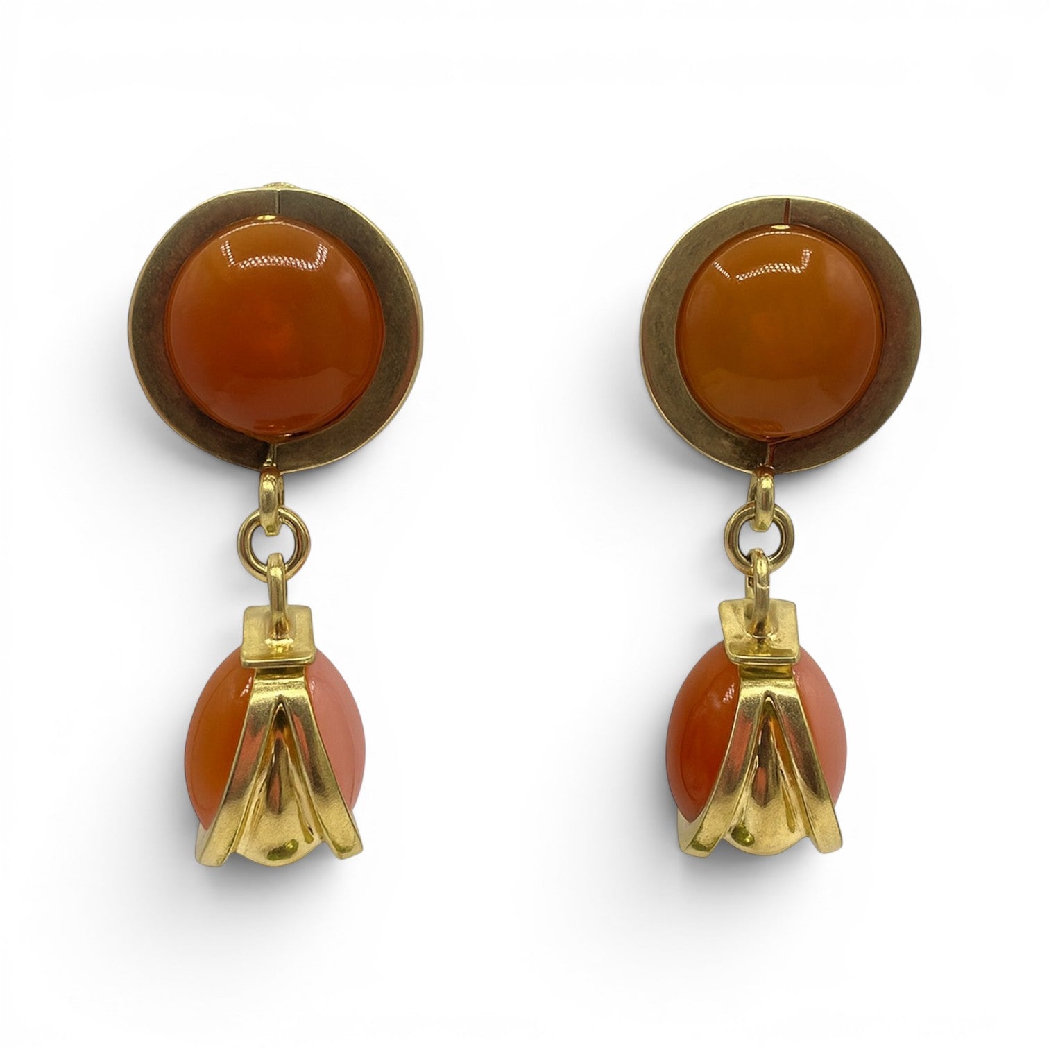Agatha Amber And Rose Two Tone Drop Earrings