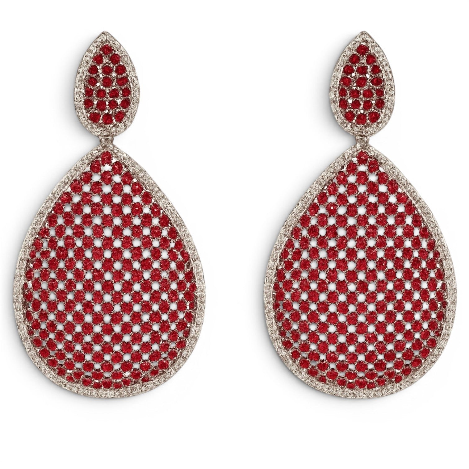 Pendientes Angela con rubí y circonita cúbica de diamantes