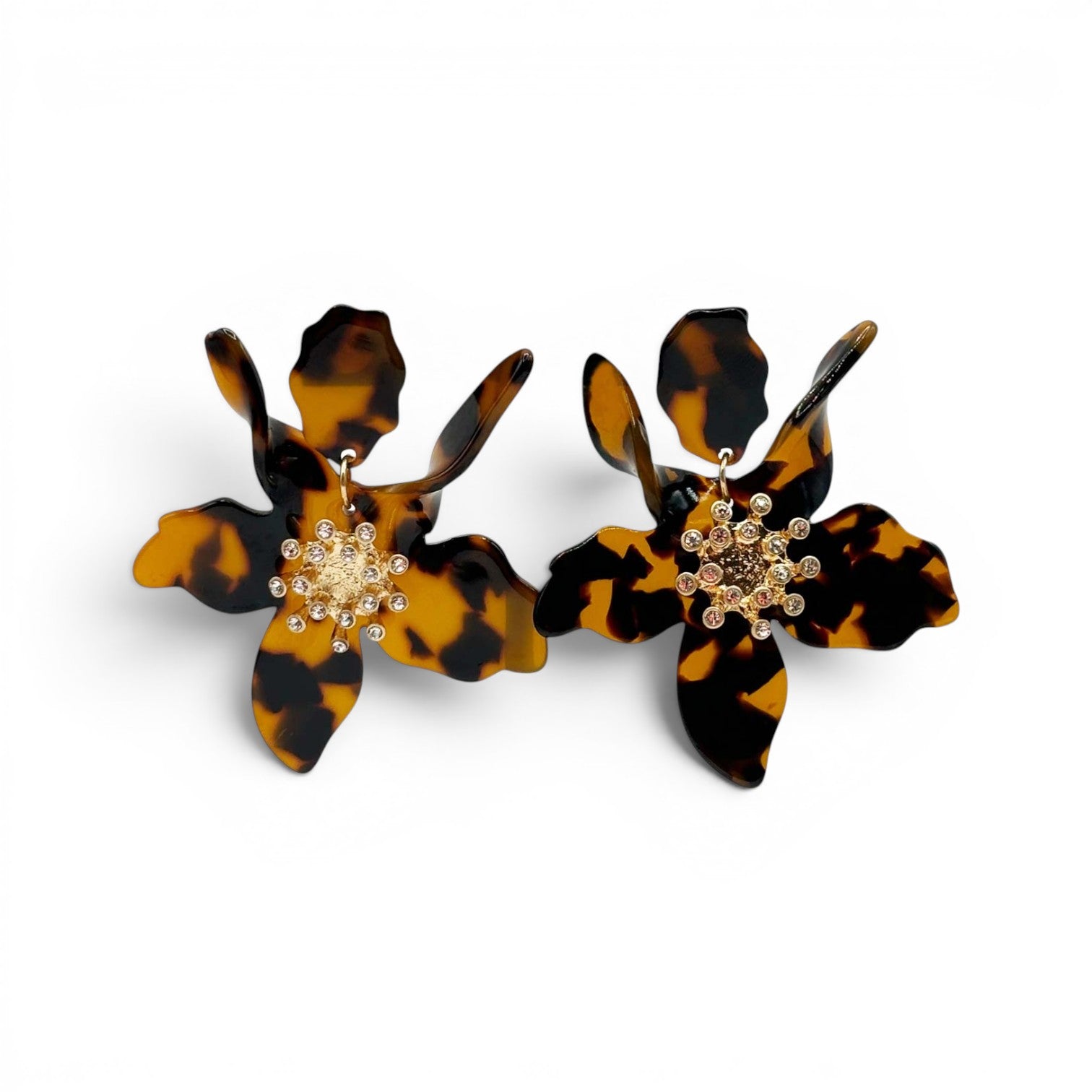 Aurelia Tortoise Floral Resin Drop Earrings