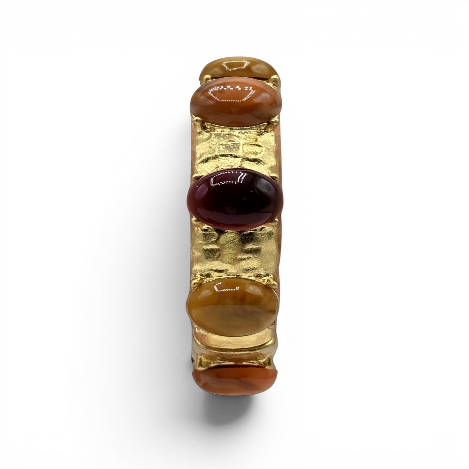 Brazalete Flora de múltiples piedras de cornalina y resina ámbar