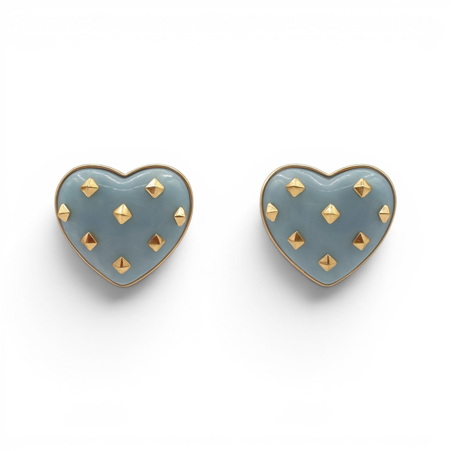 Cosette Aqua Heart Resin Stud Earrings
