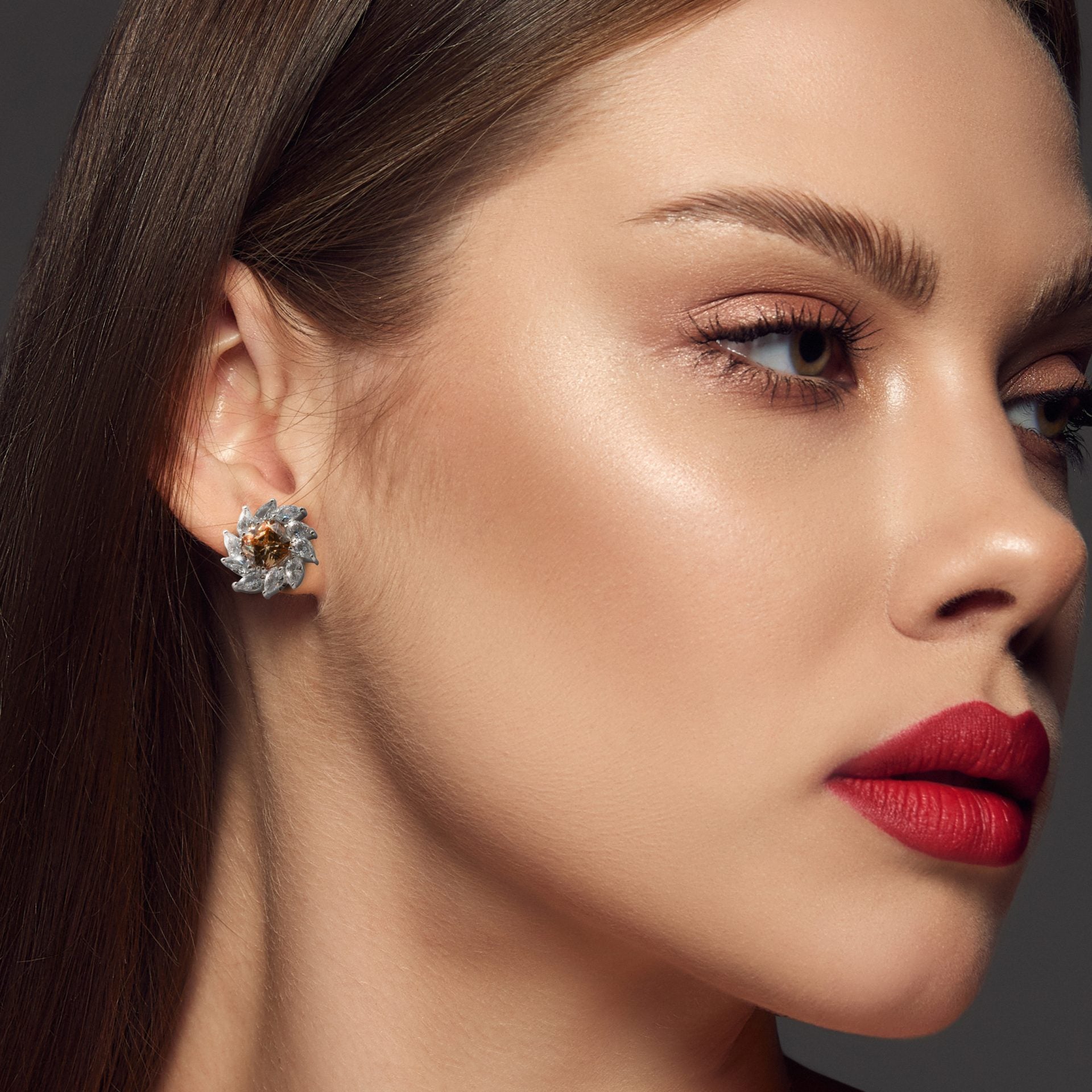 Benedetta Emerald & Diamond Clip On Earrings In Sterling Silver