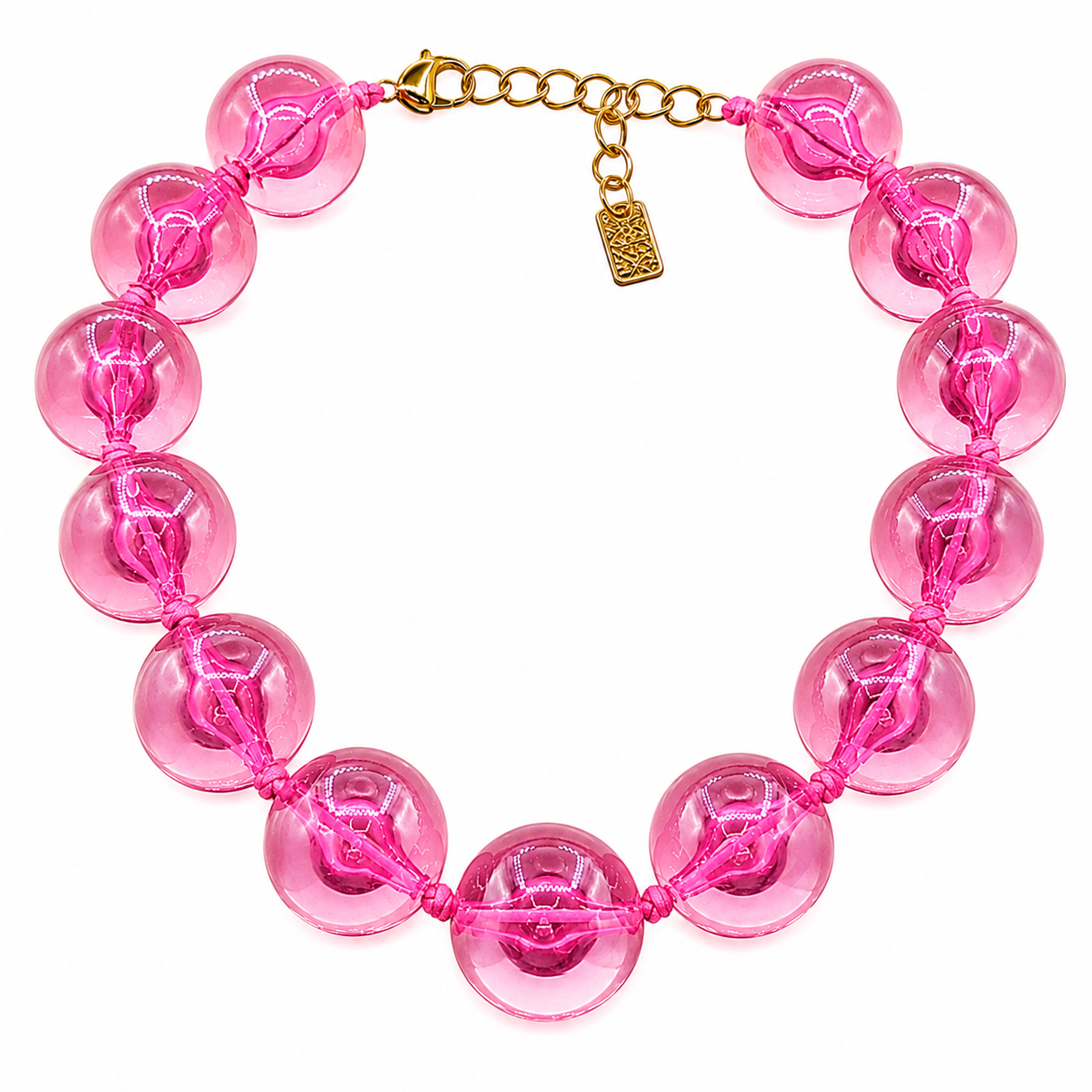 Lucy Transparent Mauve Gumball Necklace