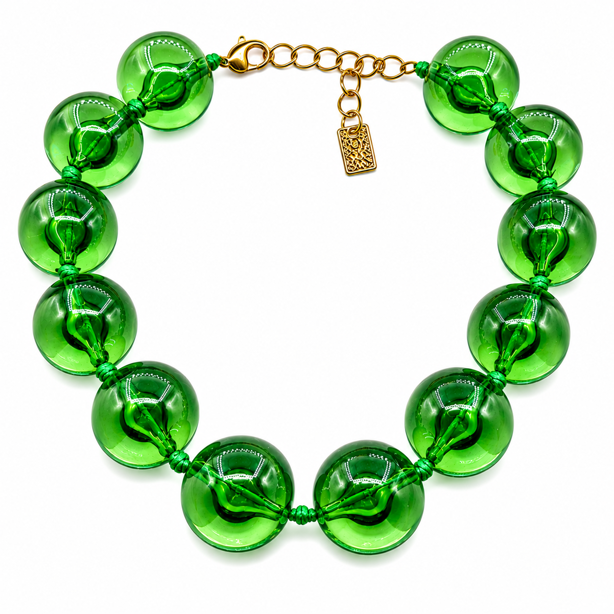Lucy Transparent Emerald Gumball Necklace