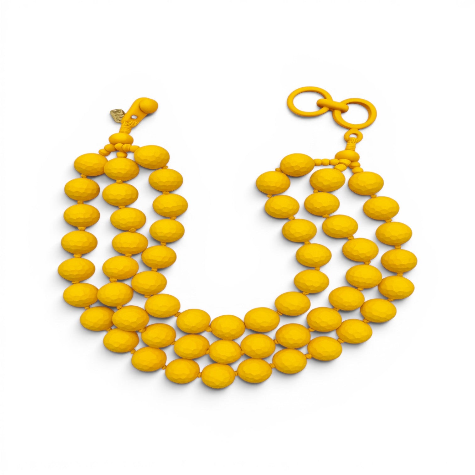Georgiana Faceted Three-Strand Yellow Resin Necklace