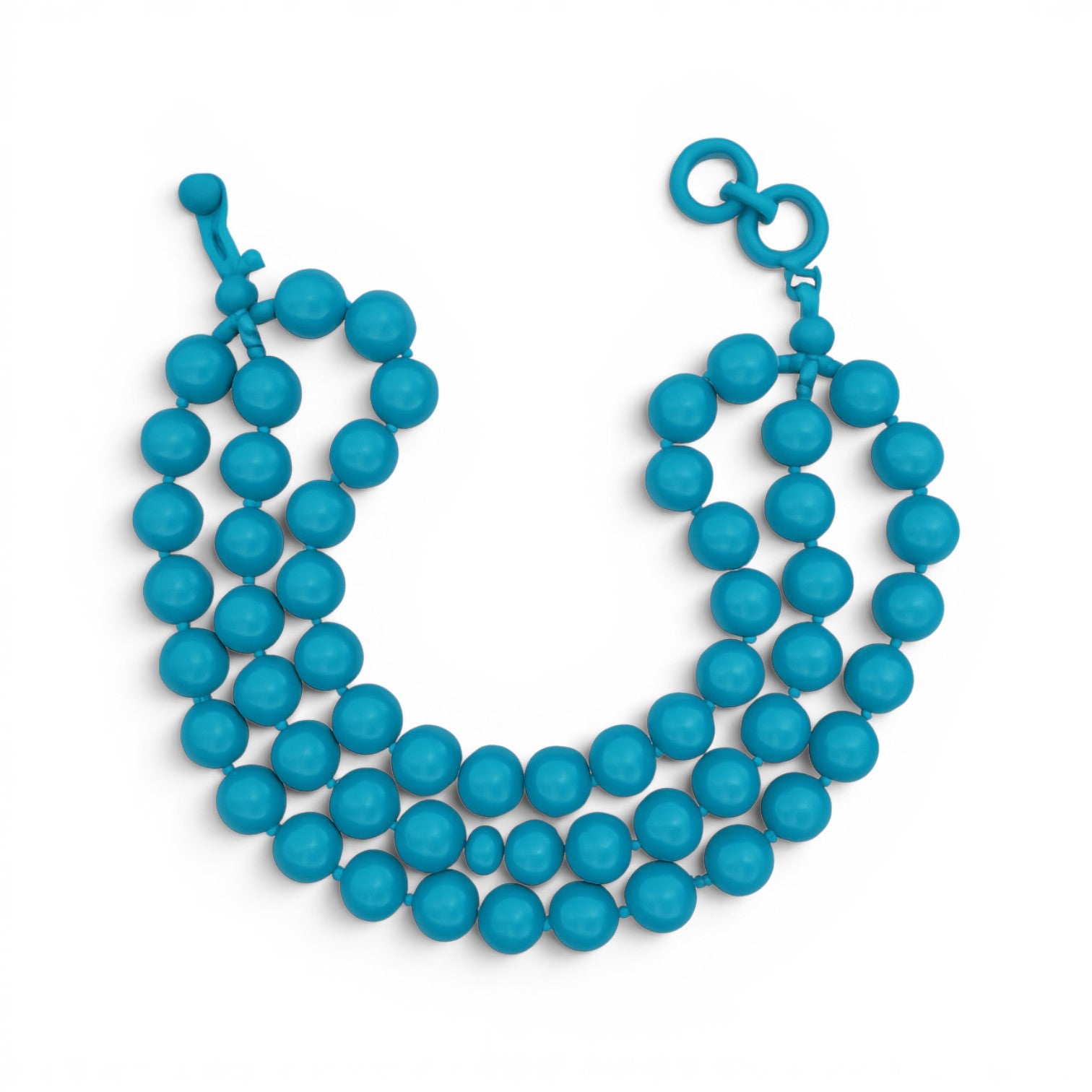 Georgiana Faceted Three Strand Turquoise Resin Necklace