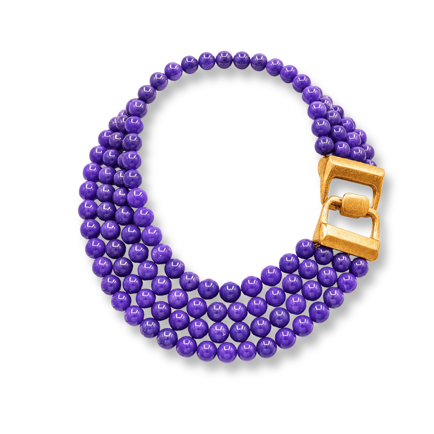 Irena Four Strand Amethyst Resin Bead Nesting Necklace