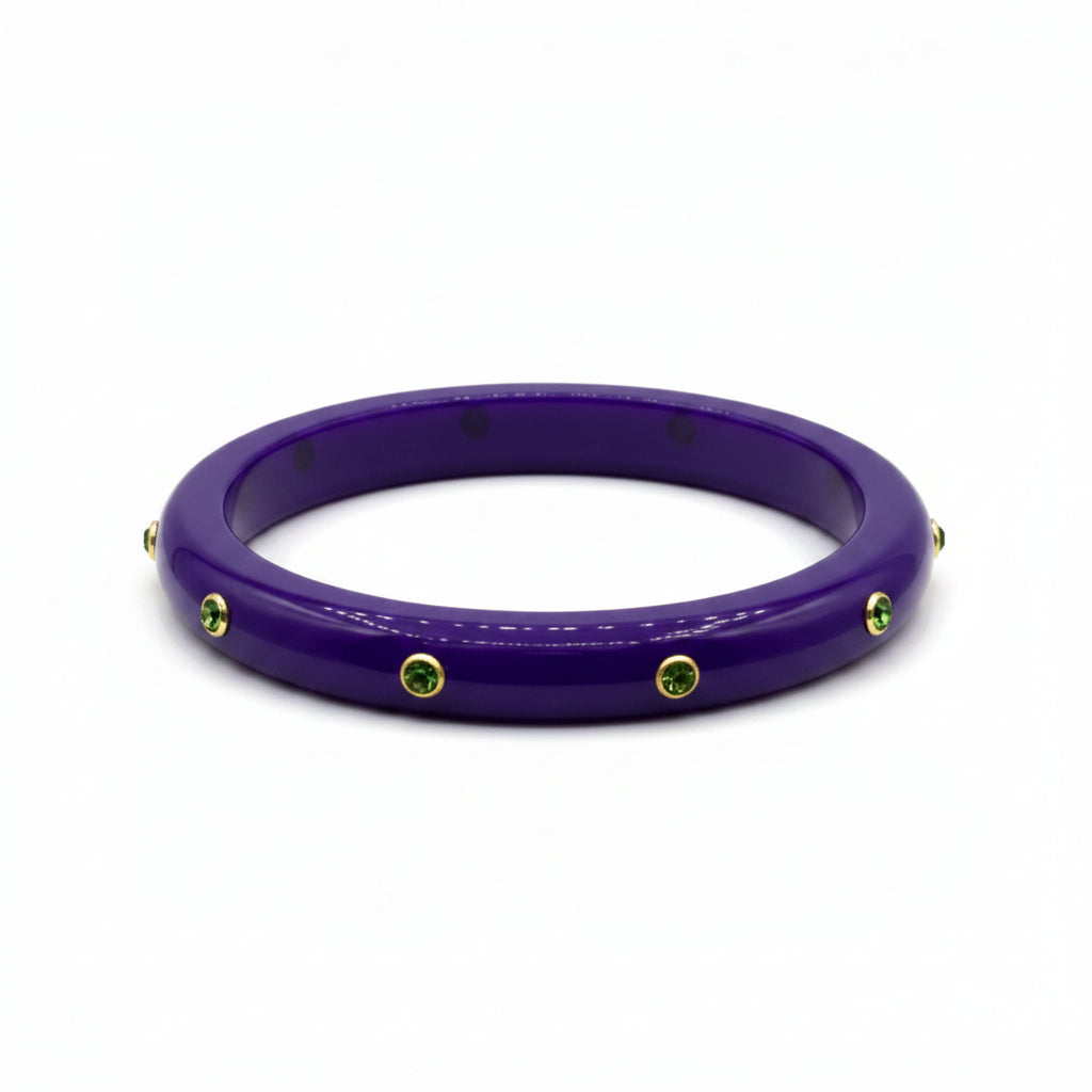Kristen Purple Studded Resin And Stone Bangle