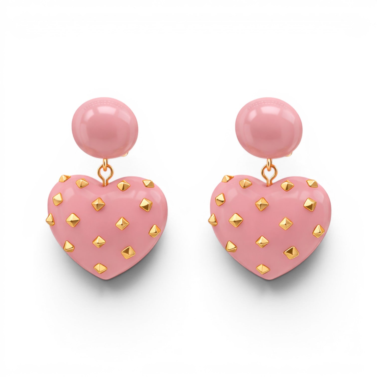 Lavinia Rose Resin Studded Heart Drop Earrings