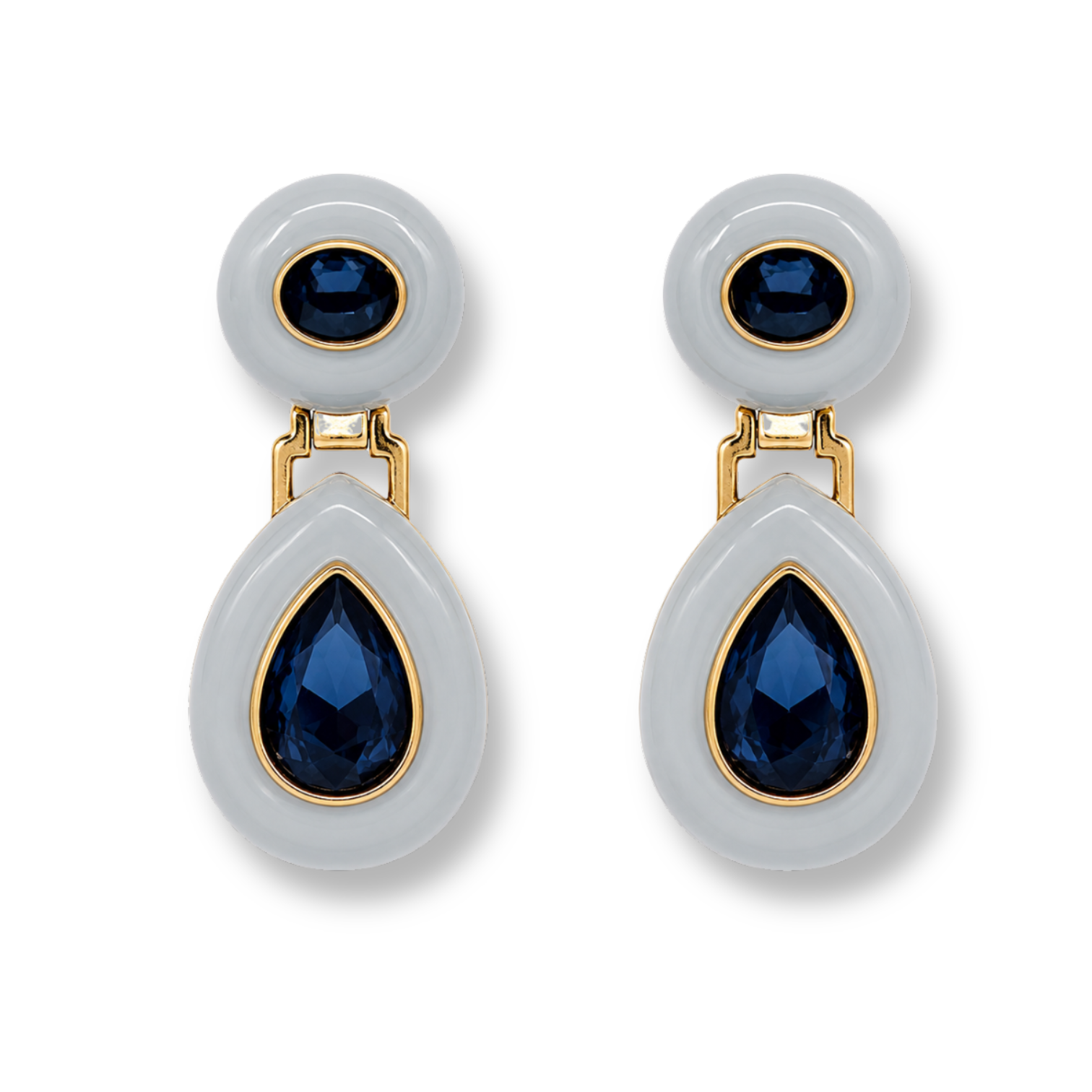 Lena Aqua Resin And Sapphire Earrings
