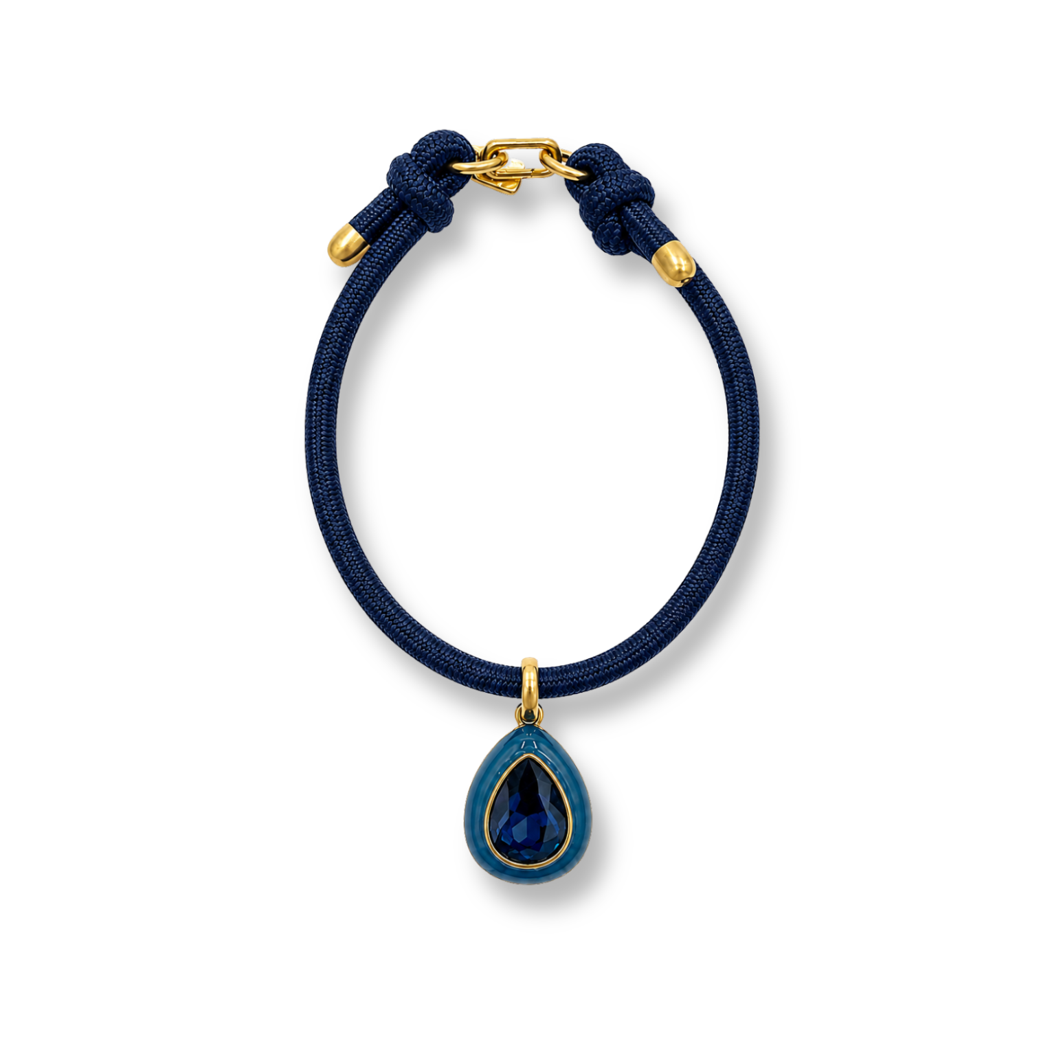 Lena Sapphire Resin And Sapphire Crystal Pear Drop Necklace
