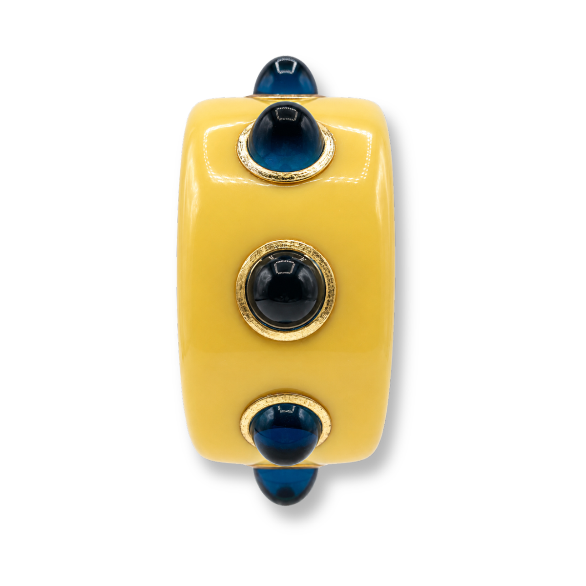 Madison Yellow Resin Bangle With Sapphire Glass Stones