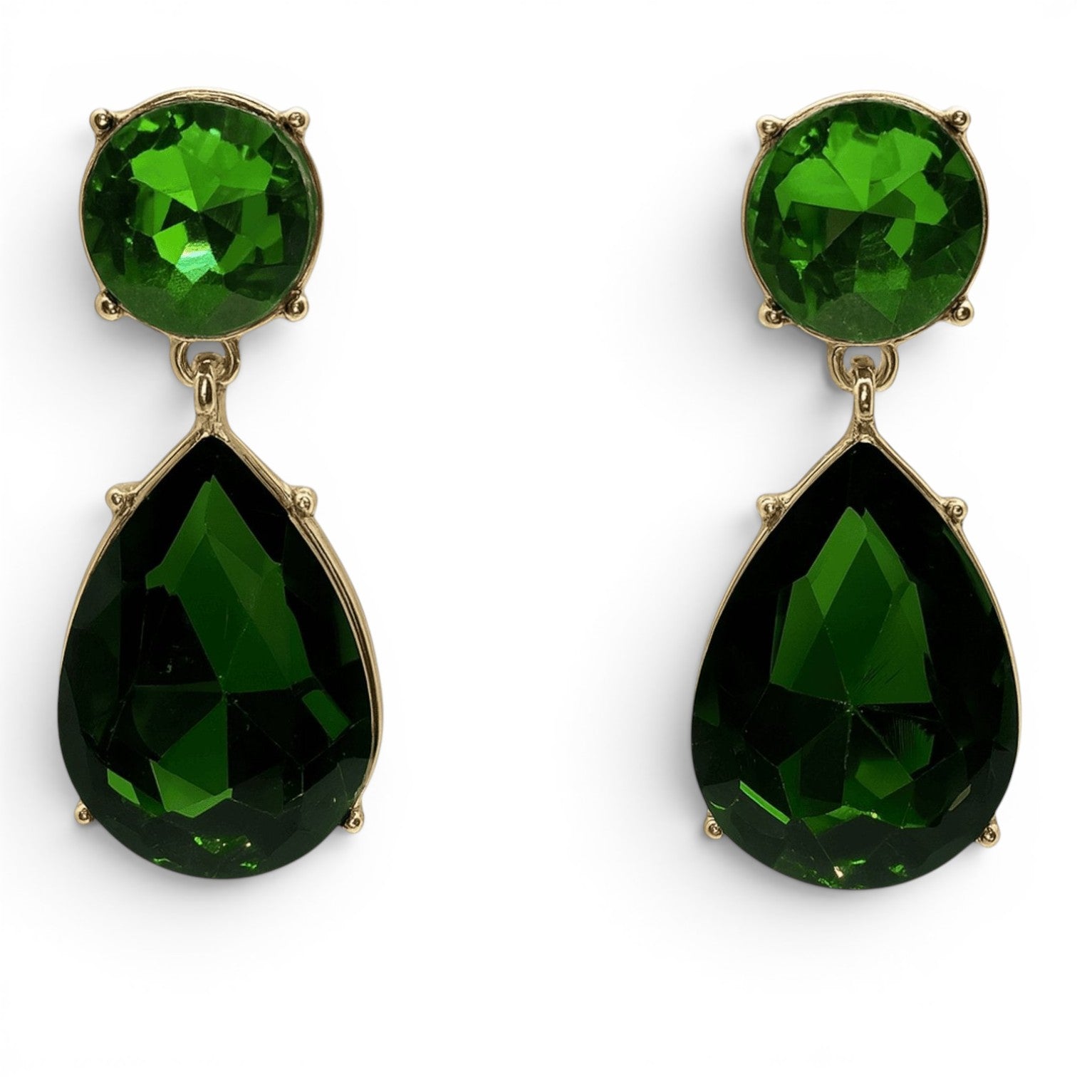 Pendientes con clip en forma de pera de Marina Emerald