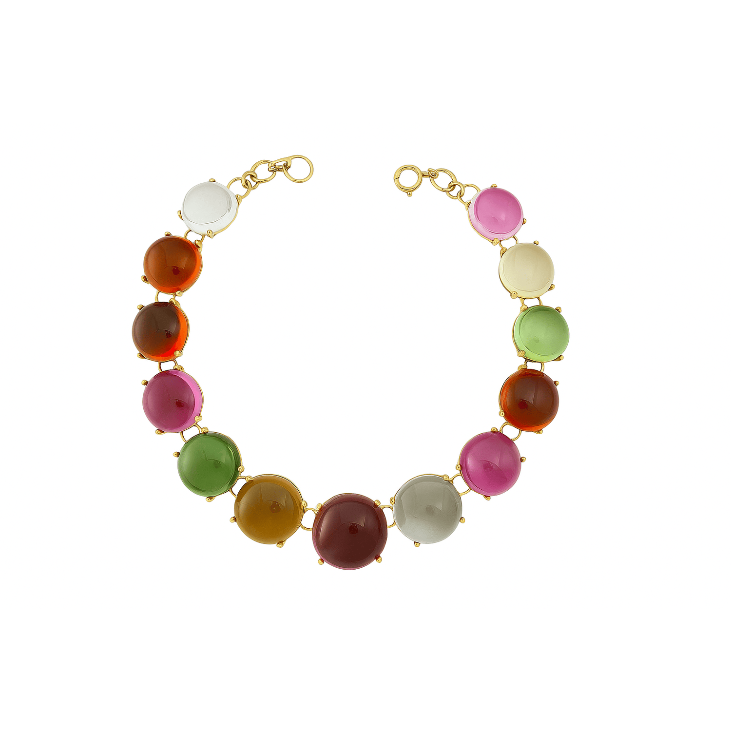 Collar multicolor de cabachon redondo de centavo