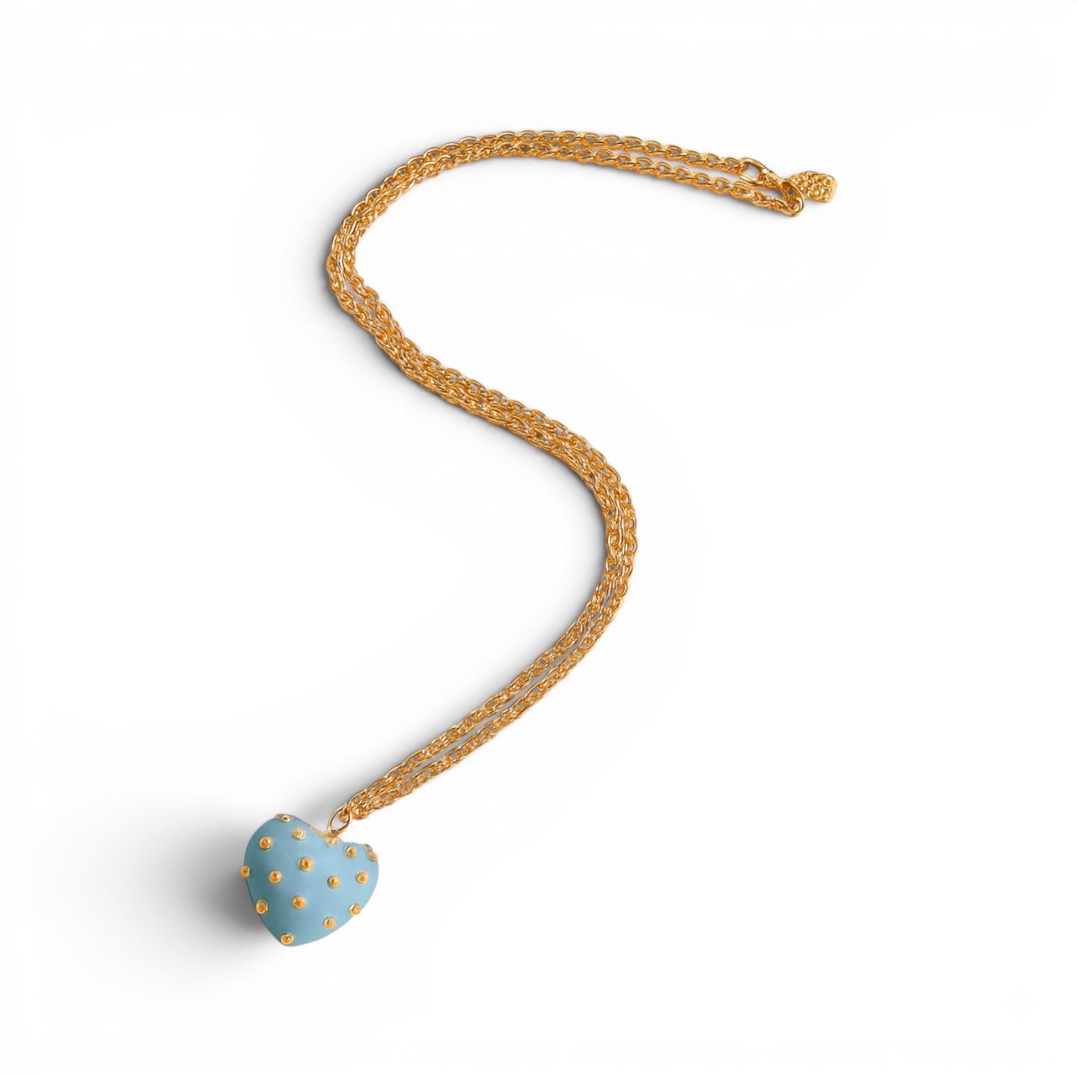 Ophelia Aqua Resin Studded Heart Pendant