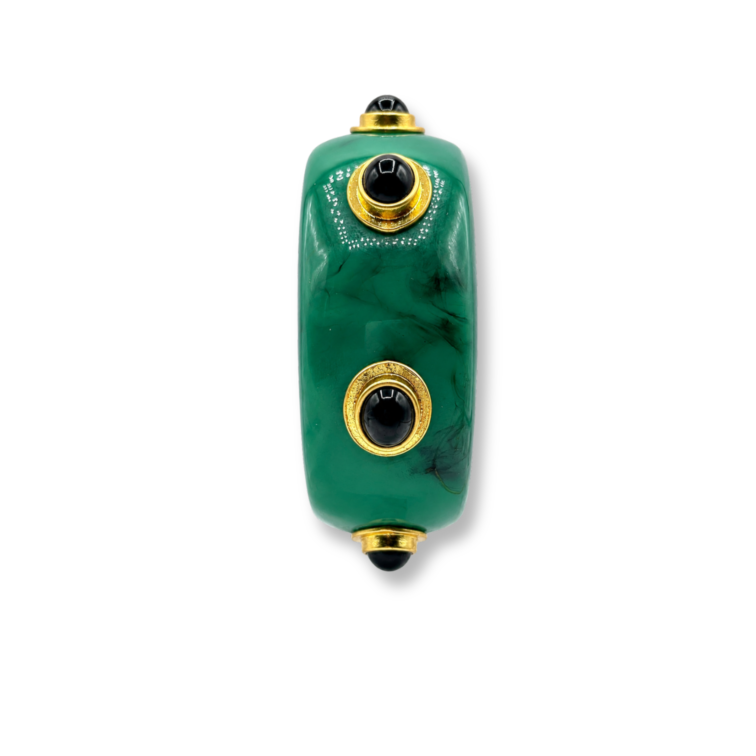 Renee Bangle In Malachite Resin And Black Onyx Stones