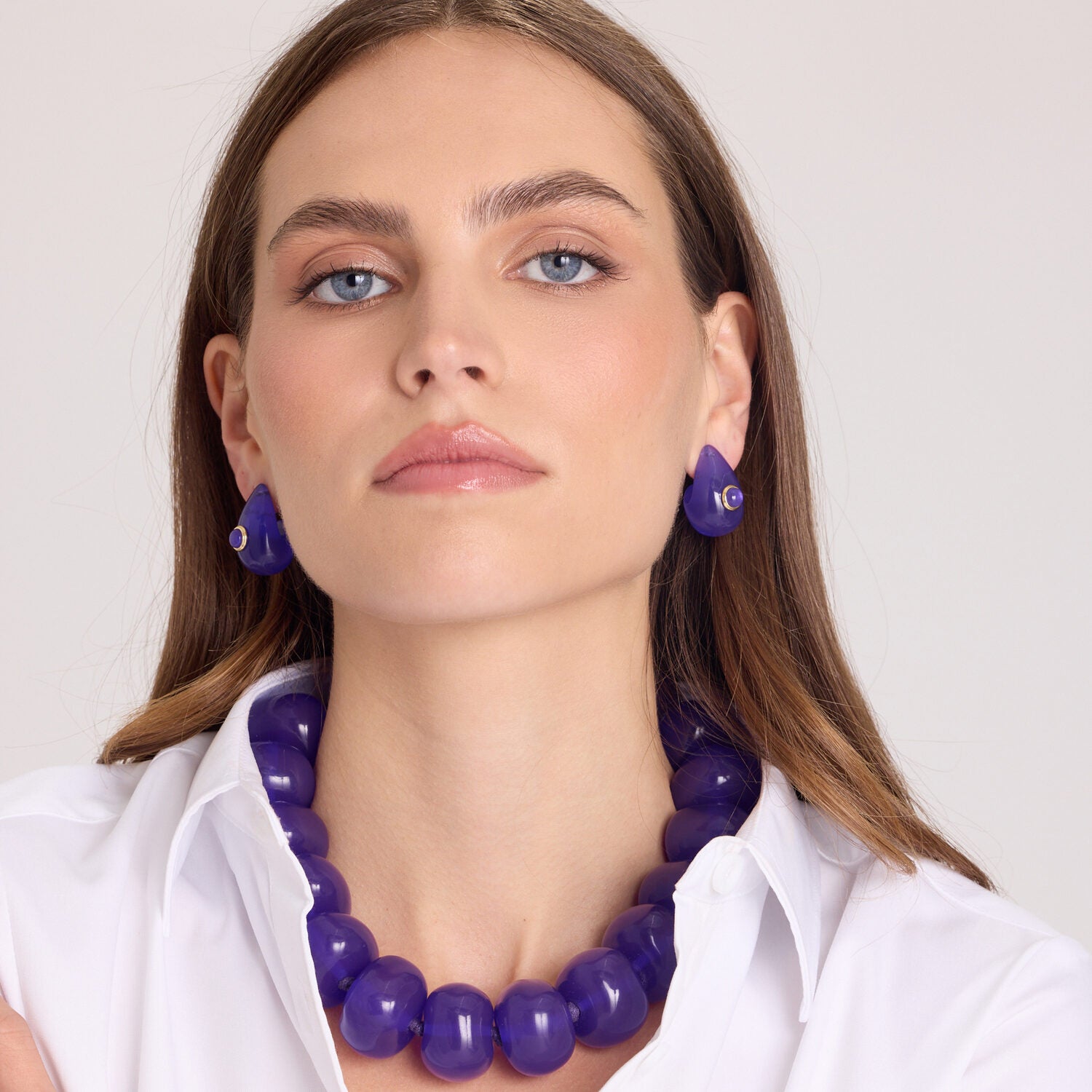Vivienne Purple Resin Necklace
