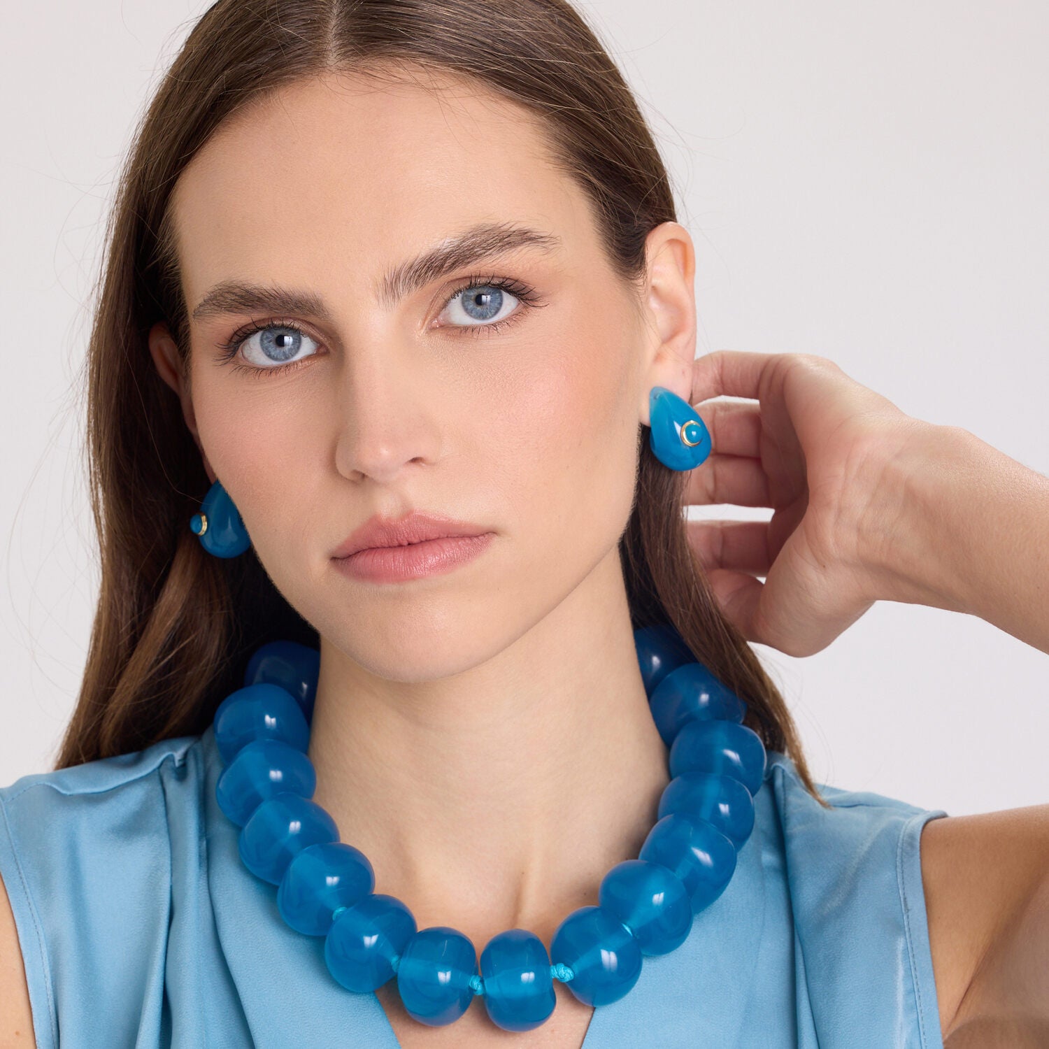 Vivienne Cerulean Blue Resin Necklace