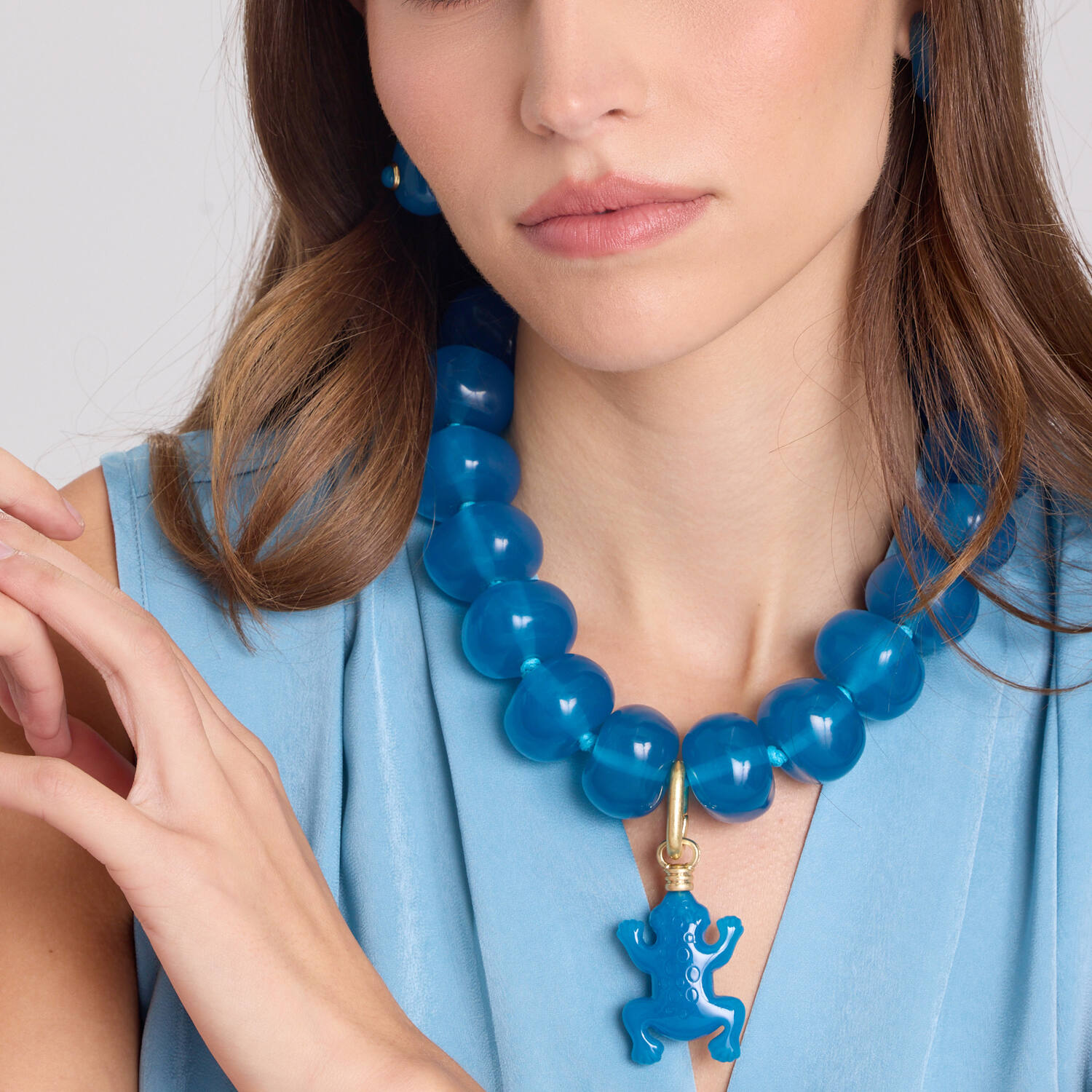 RESERVA Collar de resina azul cerúleo Vivienne