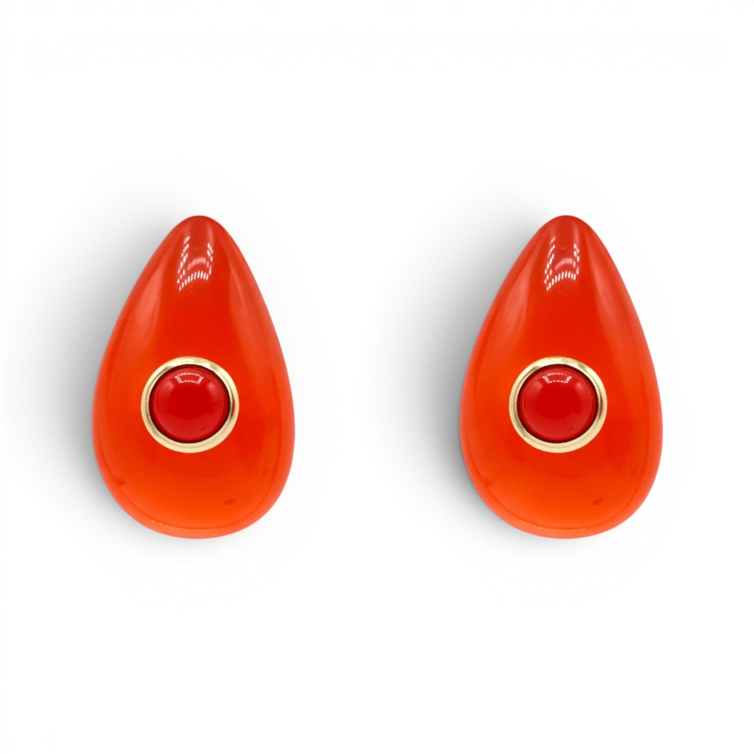 Rosamund Orange Resin Pierced Earrings