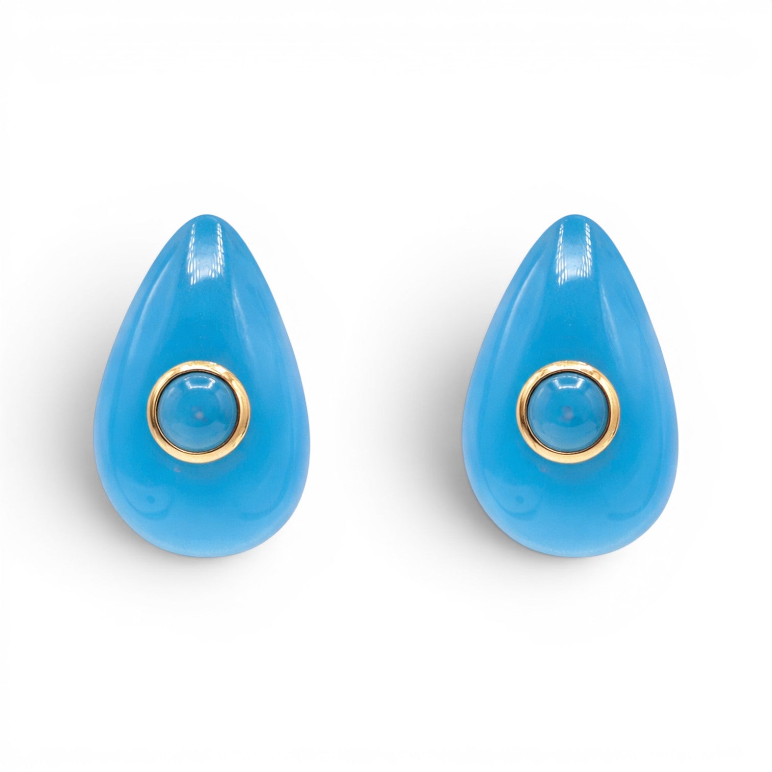 Rosamund Turquoise Resin Pierced Earrings