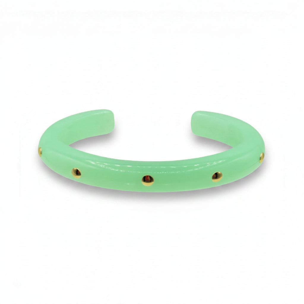Sonia Jade Resin Gold Studded Small Cuff