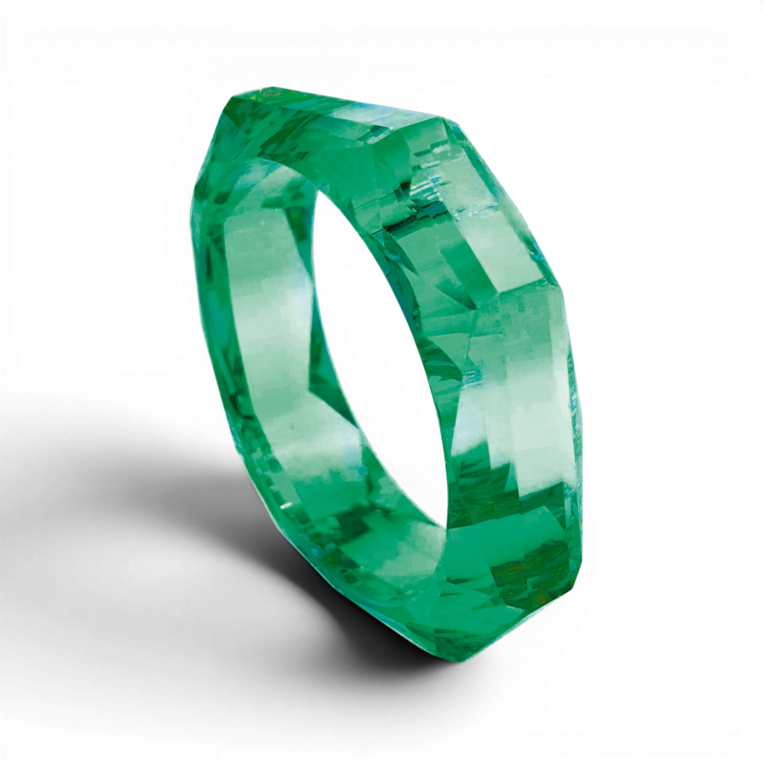 Susanna Emerald Faceted Acrylic Bangle