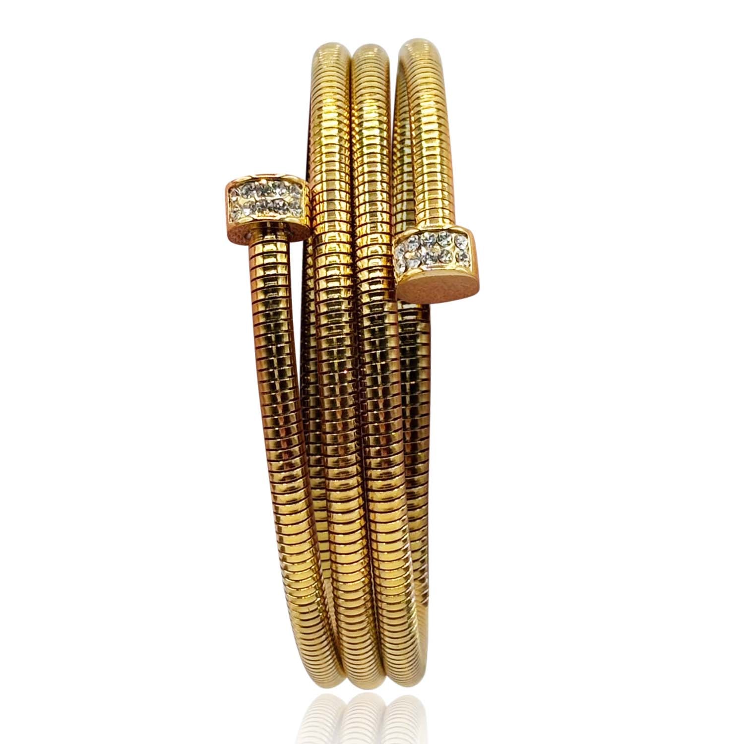 Lilou Cobra One Size Fits All Bracelet With Crystal Accents