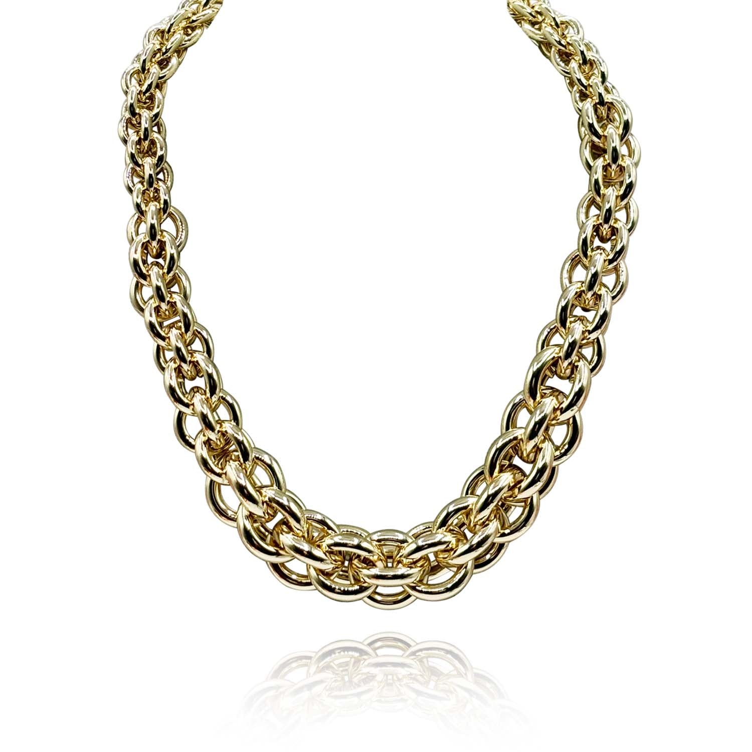 Collar multieslabones de latón chapado en oro Esme