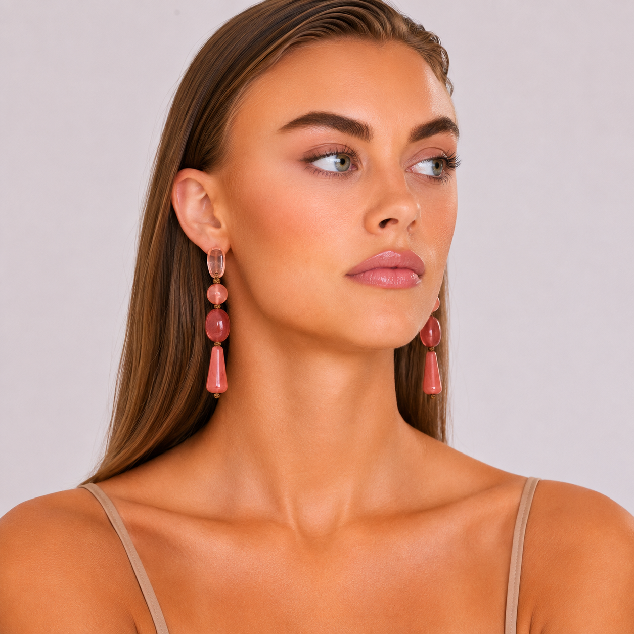 Rachel Lightweight Shades Of Pink Resin Drop Earrings