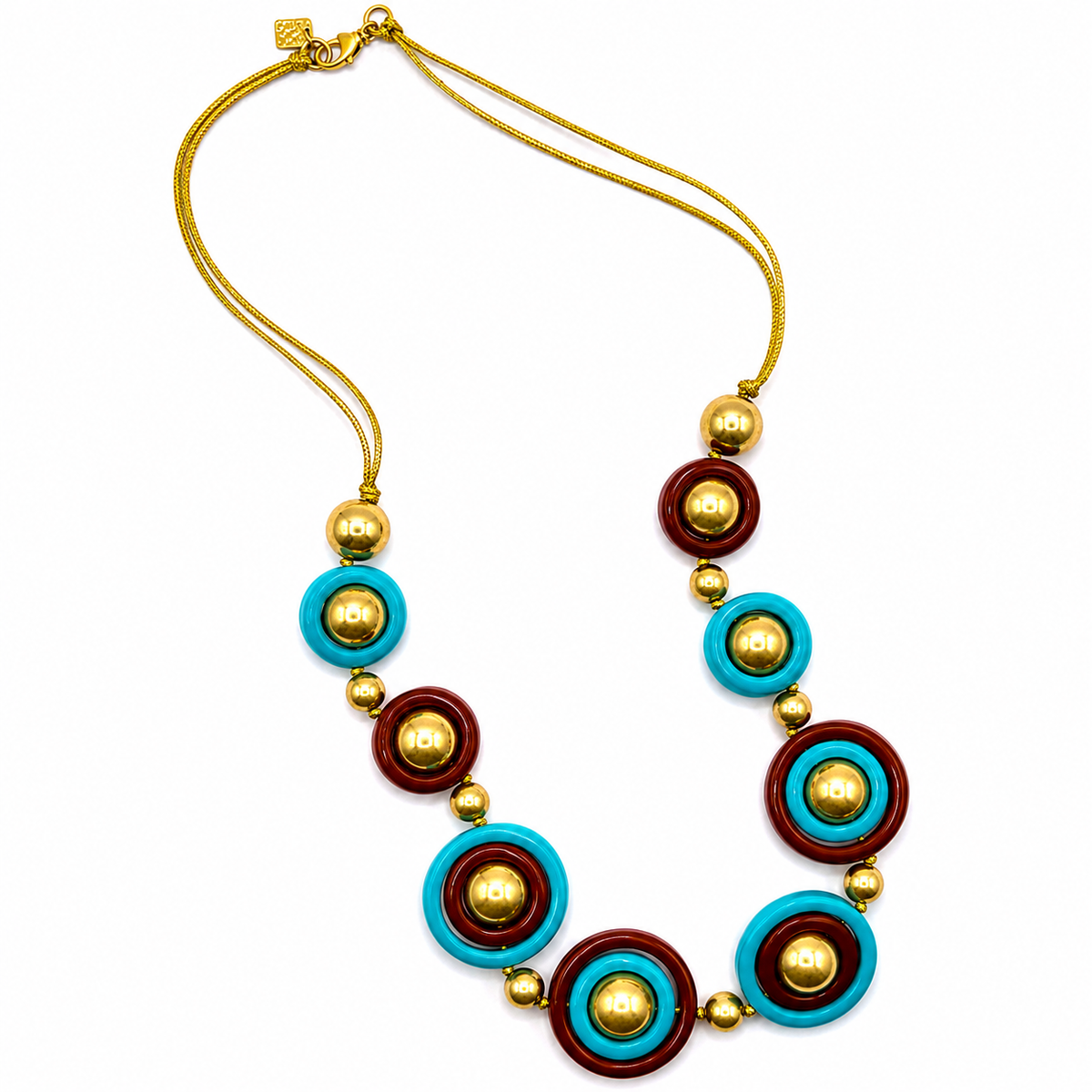 Delaney Tobacco And Turquoise Long Necklace