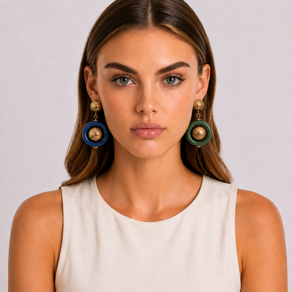 Delaney Blue And Green Earrings