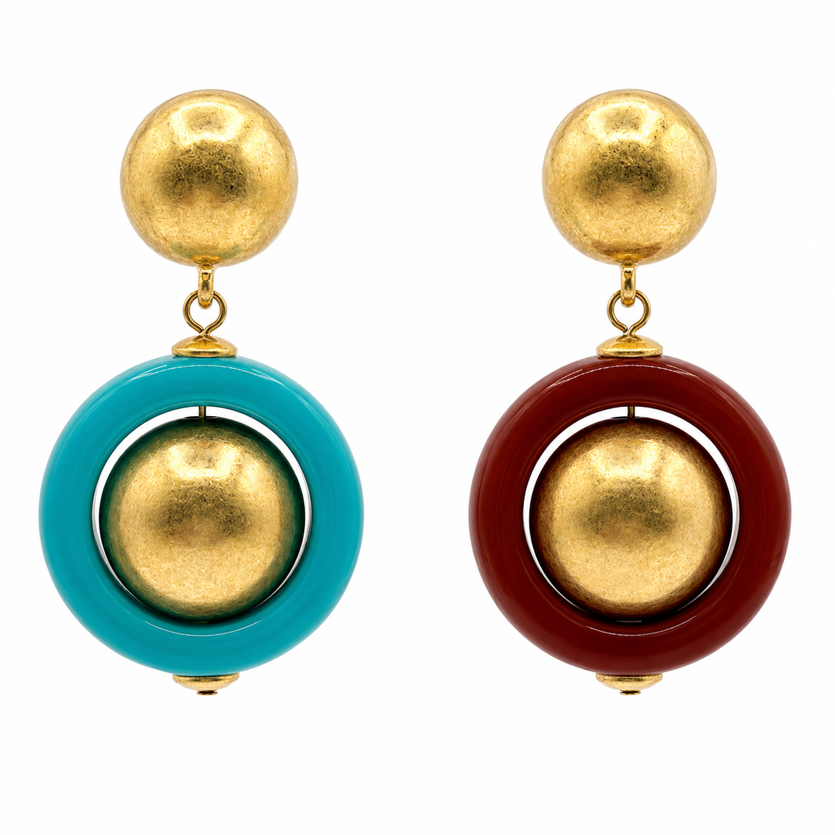 Delaney Brown And Turquoise Earrings