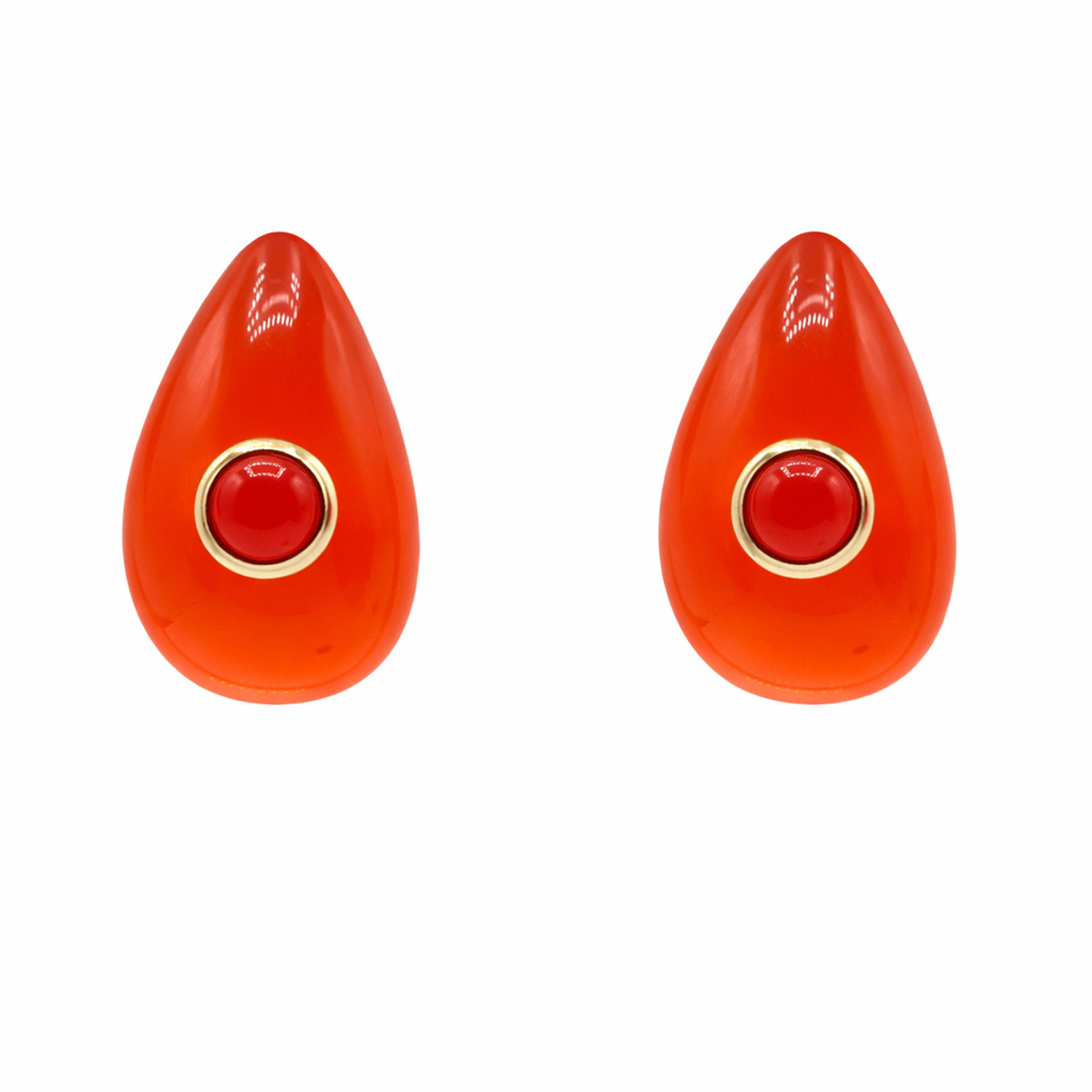 Rosamund Orange Resin Pierced Earrings