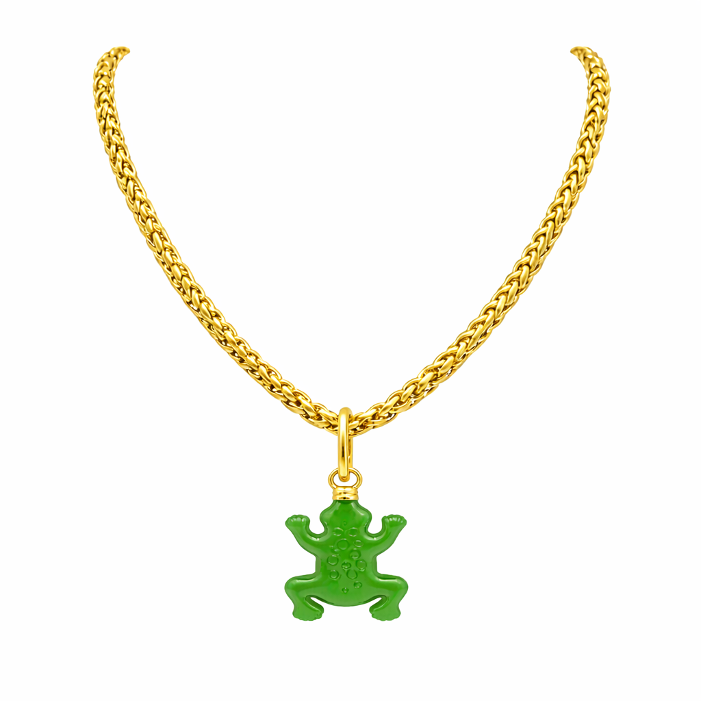 Jade Green Frog Charm