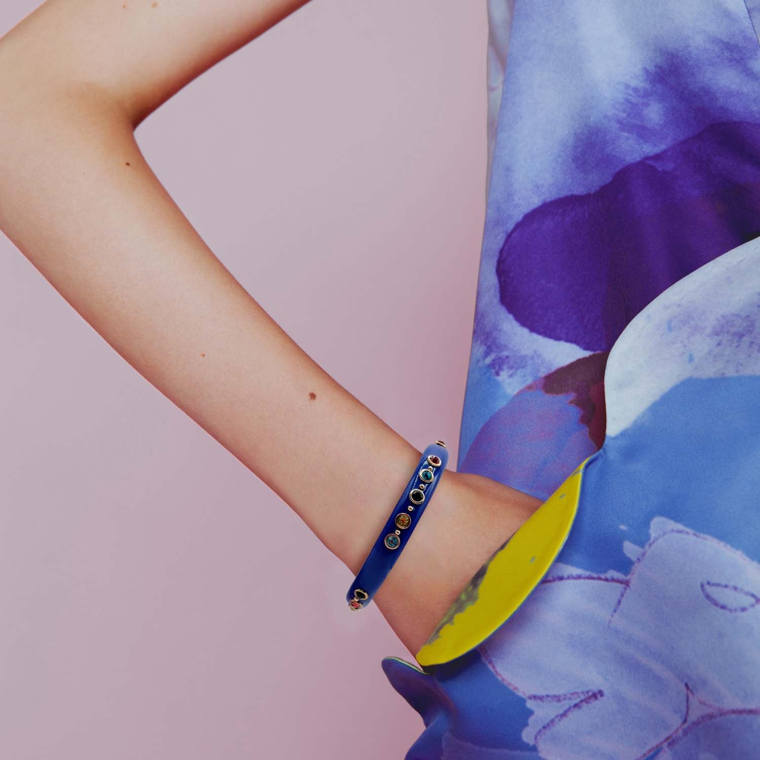 Holland Navy Resin Studded Resin Bangle