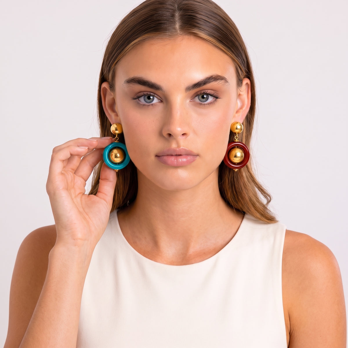 Delaney Brown And Turquoise Earrings