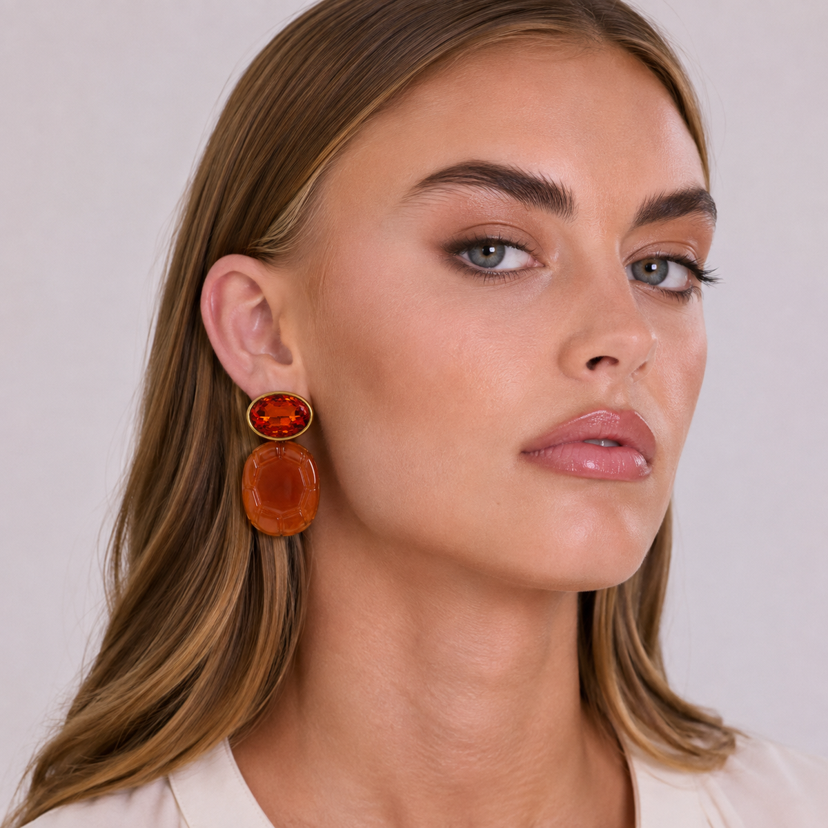 Riley Topaz Crystal And Tortoise Resin Earrings