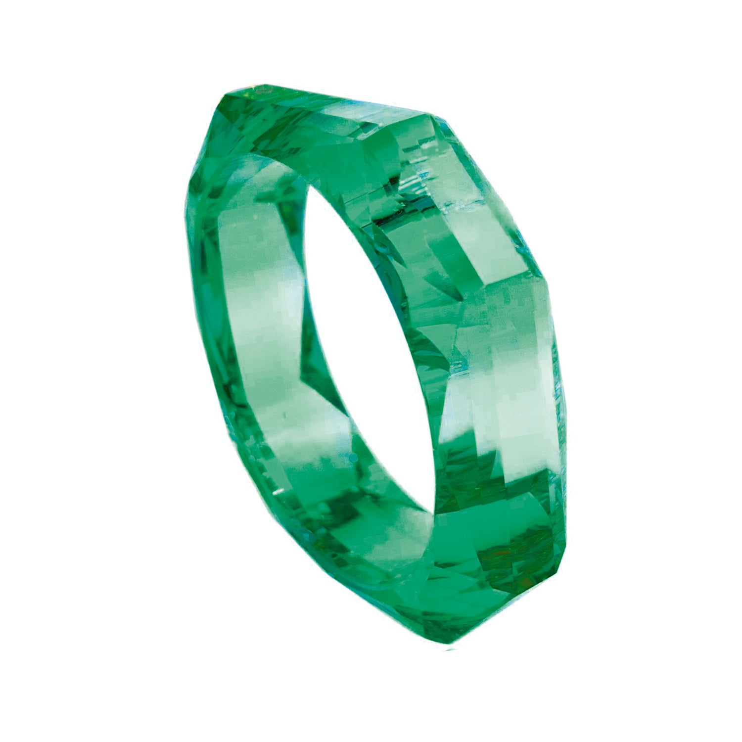 Susanna Emerald Faceted Acrylic Bangle