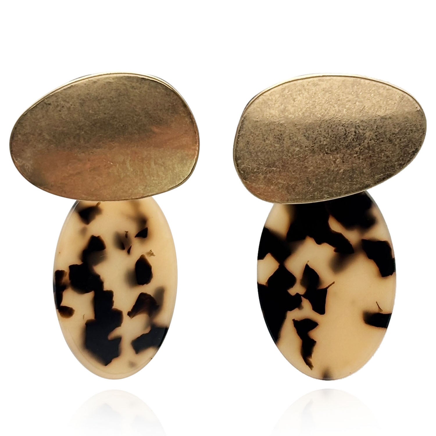 Pendientes colgantes de resina perforada con diseño de tortuga y oro desgastado de Chiara